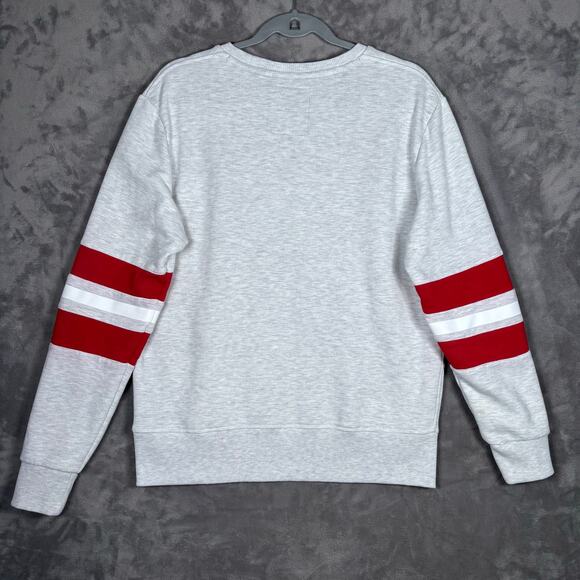 Superdry True JPN Crewneck Sweatshirt Gray Red White Size US 8 (EU 40) - Picture 4 of 10